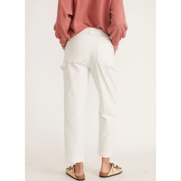 Marine Layer Maya Slim Straight Crop Leg Utility Pant Painter White Size 0 NWT - Picture 5 of 12